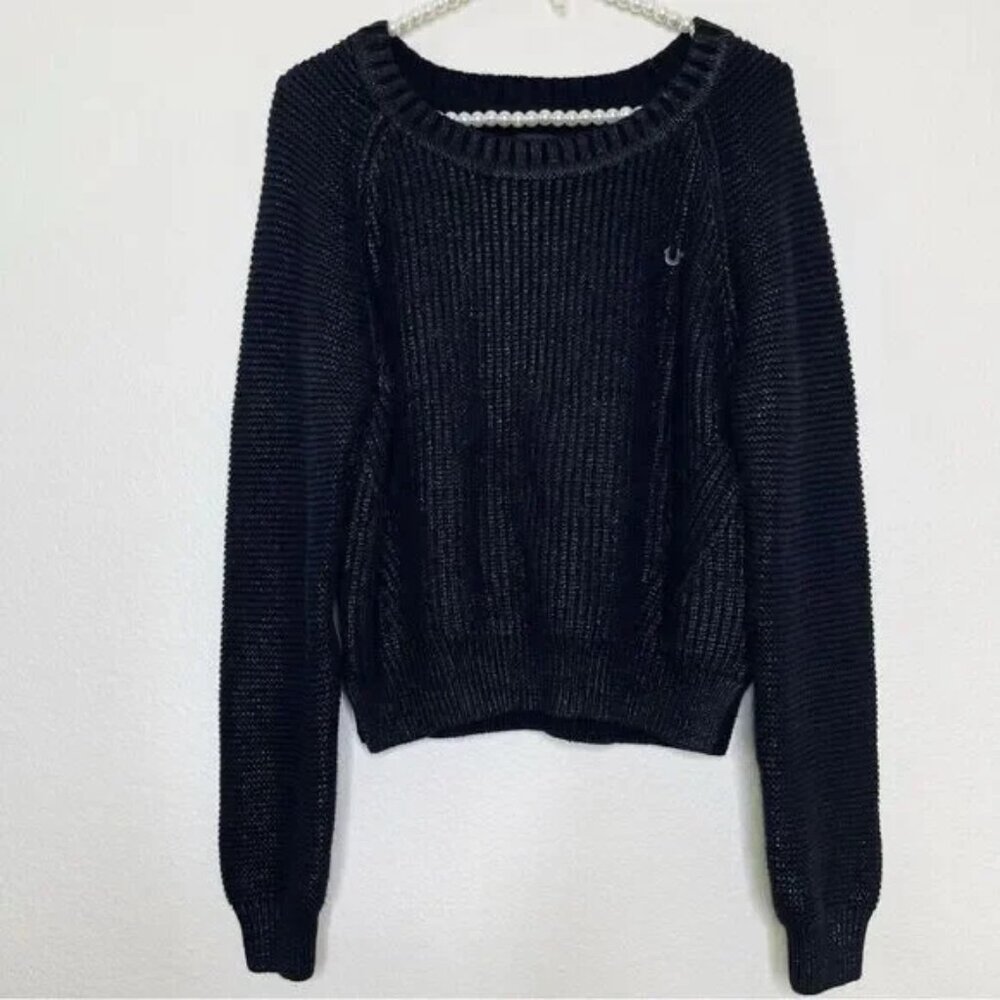 True Religion Size Small Black Knit Sweater I Size Small